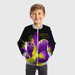Бомбер детский Цитата - Коби Брайант, цвет: 3D-серый — фото 2