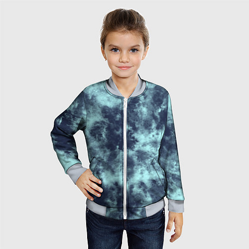 Детский бомбер Tie-Dye дизайн / 3D-Серый – фото 4