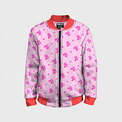Детский бомбер Розовый паттерн - Барби и сердечки