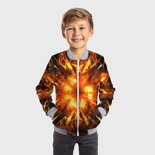 Детский бомбер Fire abstract / 3D-Серый – фото 3