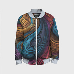 Бомбер детский Gradient madness, цвет: 3D-серый