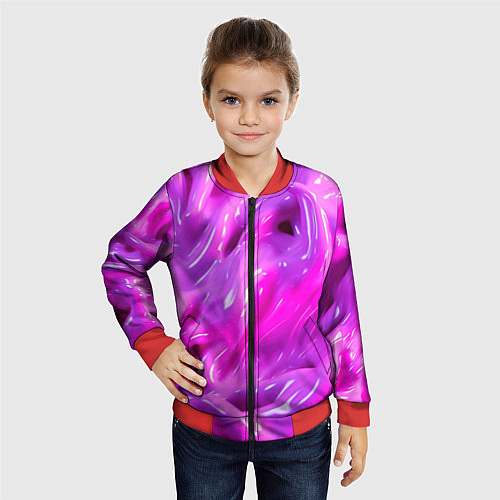 Детский бомбер Розовая слизь / 3D-Красный – фото 4