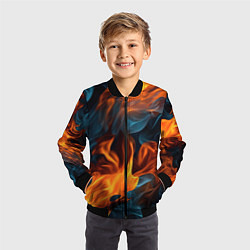 Бомбер детский Пламя огня, цвет: 3D-черный — фото 2