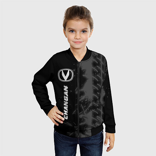 Детский бомбер Changan speed на темном фоне со следами шин: по-ве / 3D-Черный – фото 4