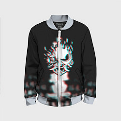 Бомбер детский Samurai glitch cyberpunk city, цвет: 3D-серый