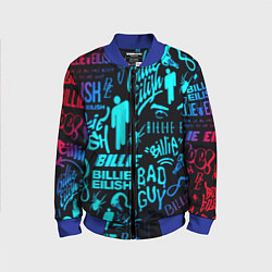 Детский бомбер Billie Eilish neon pattern