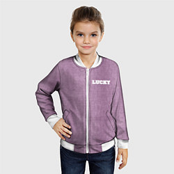 Бомбер детский Розовые джинсы lucky 77, цвет: 3D-белый — фото 2