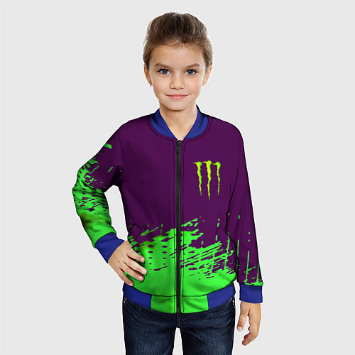 Детский бомбер Monster energy taurin / 3D-Синий – фото 4