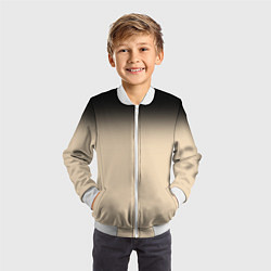 Бомбер детский Градиент: от черного к телесному, цвет: 3D-белый — фото 2