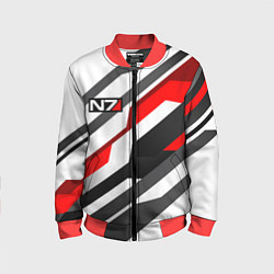 Бомбер детский Mass effect - white uniform n7, цвет: 3D-красный