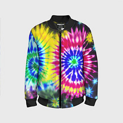 Бомбер детский Colorful floral composition - tie-dye, цвет: 3D-черный