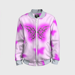 Бомбер детский Y2K purple butterfly, цвет: 3D-серый