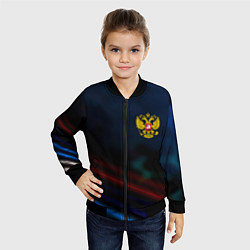 Бомбер детский Спортивная россия герб, цвет: 3D-черный — фото 2