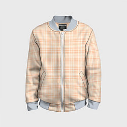 Детский бомбер Клетчатый тёплый бежевый