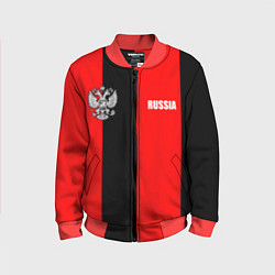 Бомбер детский Красный и черный - герб РФ, цвет: 3D-красный