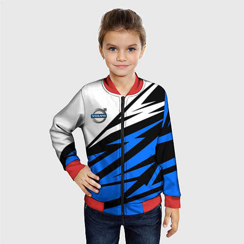 Детский бомбер Volvo - white and blue / 3D-Красный – фото 4