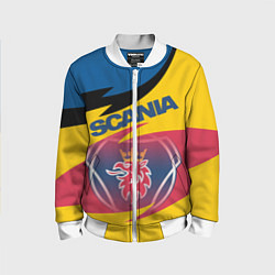 Бомбер детский Scania logo, цвет: 3D-белый