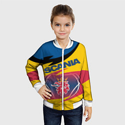 Бомбер детский Scania logo, цвет: 3D-белый — фото 2