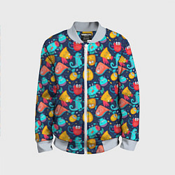 Детский бомбер Мультяшные цветные монстрики
