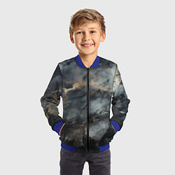 Бомбер детский Темно-серый мрамор, цвет: 3D-синий — фото 2