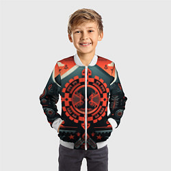 Бомбер детский Рисунок в стиле американских индейцев, цвет: 3D-белый — фото 2