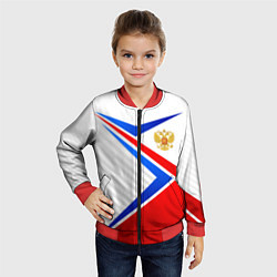 Бомбер детский Герб РФ - классические цвета флага, цвет: 3D-красный — фото 2