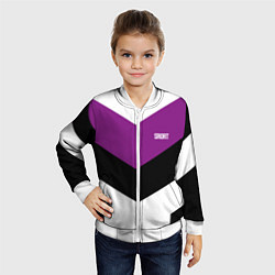 Бомбер детский Ретро спортивный костюм с полосами, цвет: 3D-белый — фото 2