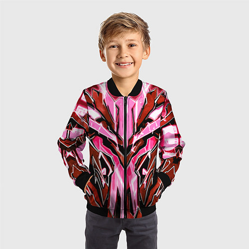 Детский бомбер Розовый кибер доспех / 3D-Черный – фото 3