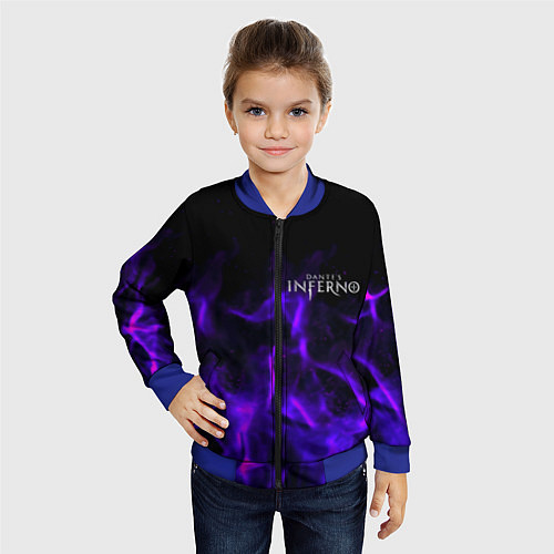 Детский бомбер Dantes Inferno flame neon / 3D-Синий – фото 4