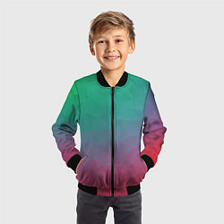 Бомбер детский Цветной градиент - нейросеть, цвет: 3D-черный — фото 2