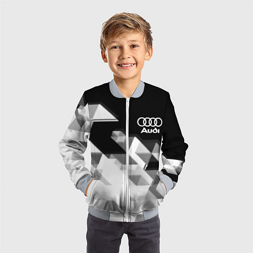 Детский бомбер AUDI geometry sport / 3D-Серый – фото 3