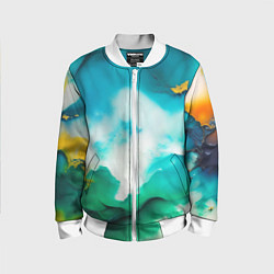 Бомбер детский Текстура окрашенной стены - нейросеть, цвет: 3D-белый