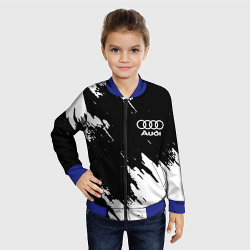 Детский бомбер Audi краски белые / 3D-Синий – фото 4