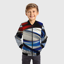 Бомбер детский Изогнутая абстракция, цвет: 3D-черный — фото 2