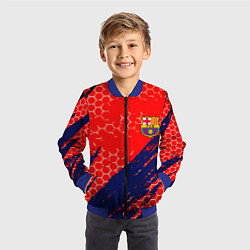 Бомбер детский Барселона спорт краски текстура, цвет: 3D-синий — фото 2
