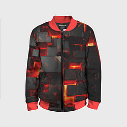 Бомбер детский Неоновые квадратики, цвет: 3D-красный