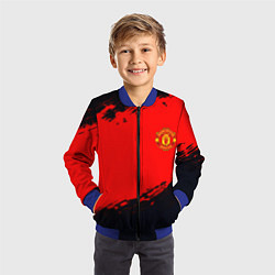 Бомбер детский Manchester United colors sport, цвет: 3D-синий — фото 2