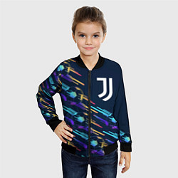 Бомбер детский Juventus градиентные мячи, цвет: 3D-черный — фото 2