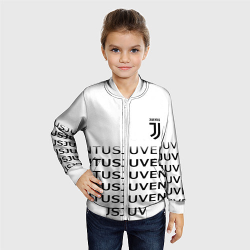 Детский бомбер Ювентус лого паттерн спорт / 3D-Белый – фото 4