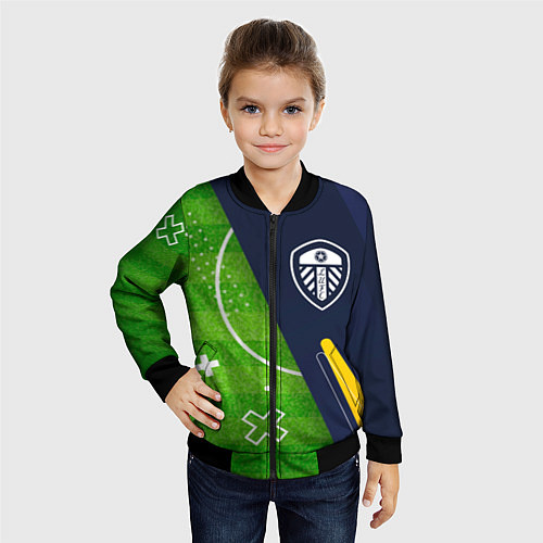 Детский бомбер Leeds United football field / 3D-Черный – фото 4