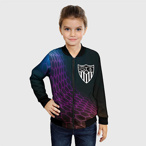 Детский бомбер Sevilla футбольная сетка / 3D-Черный – фото 4