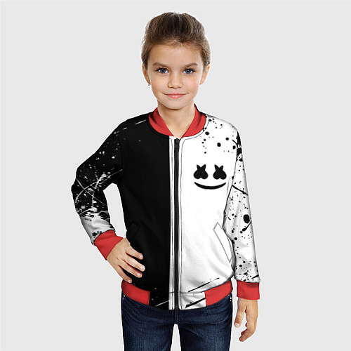 Детский бомбер Marshmello краски музыка / 3D-Красный – фото 4