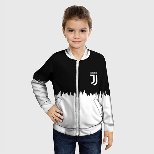 Детский бомбер Juventus белый огонь текстура / 3D-Белый – фото 4