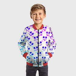 Бомбер детский Marshmello pattern neon, цвет: 3D-красный — фото 2