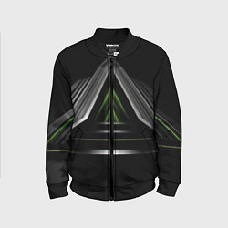 Бомбер детский Black green abstract nvidia style, цвет: 3D-черный