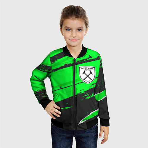 Детский бомбер West Ham sport green / 3D-Черный – фото 4