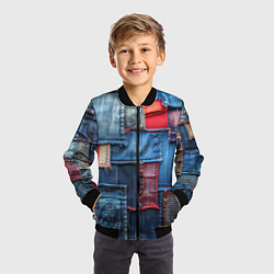 Бомбер детский Джинсовая форма электрика, цвет: 3D-черный — фото 2