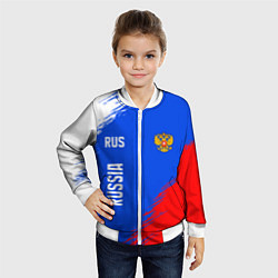 Бомбер детский Триколор и герб России, цвет: 3D-белый — фото 2