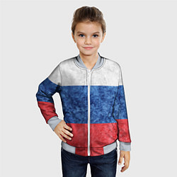 Бомбер детский Флаг России разноцветный, цвет: 3D-серый — фото 2