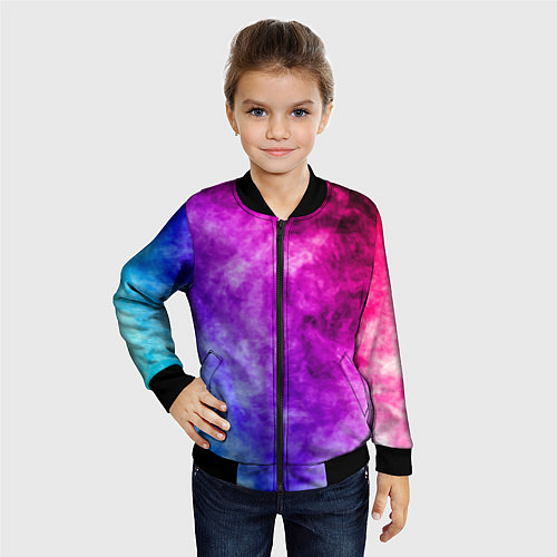 Детский бомбер Colorful smoke / 3D-Черный – фото 4